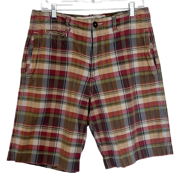 American Eagle Outfitters Other - American‎ Eagle Madras Plaid Short Men's  Green & Tan 100% Cotton Inseam 10"